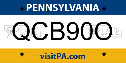 QCB90O Pennsylvania License Plate