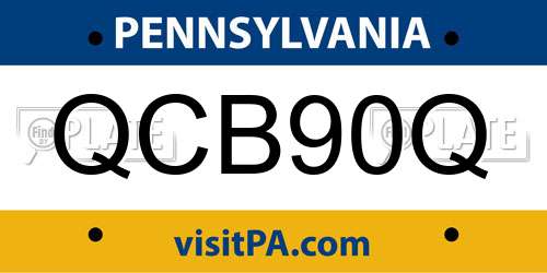 QCB90Q Pennsylvania License Plate