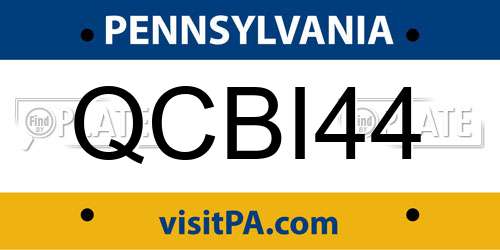 QCBI44 Pennsylvania License Plate