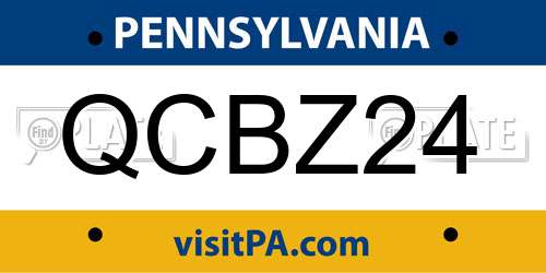QCBZ24 Pennsylvania License Plate