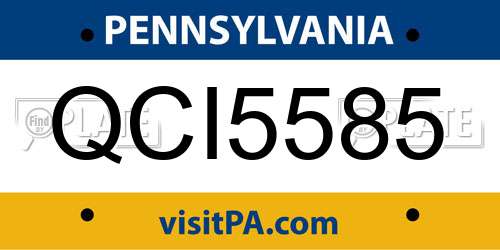 QCI5585 Pennsylvania License Plate