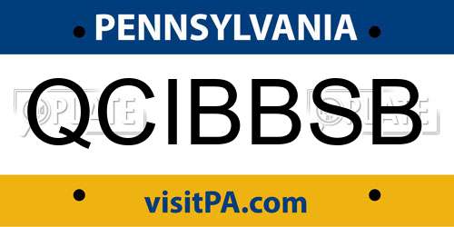 QCIBBSB Pennsylvania License Plate