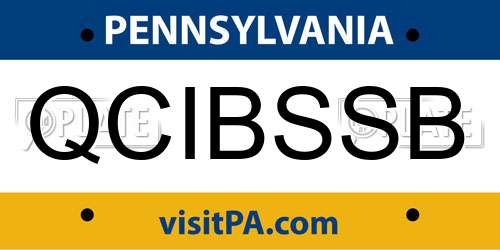 QCIBSSB Pennsylvania License Plate