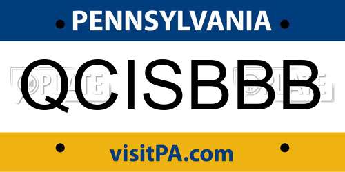 QCISBBB Pennsylvania License Plate