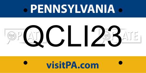 QCLI23 Pennsylvania License Plate