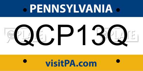 QCP13Q Pennsylvania License Plate