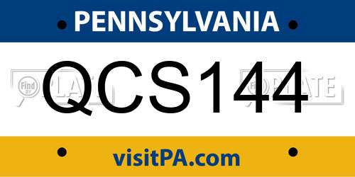 QCS144 Pennsylvania License Plate