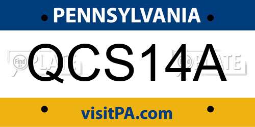 QCS14A Pennsylvania License Plate