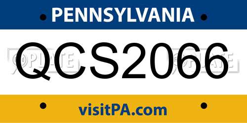 QCS2066 Pennsylvania License Plate