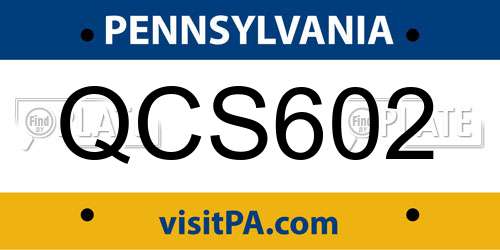 QCS602 Pennsylvania License Plate