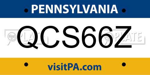 QCS66Z Pennsylvania License Plate