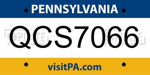 QCS7066 Pennsylvania License Plate