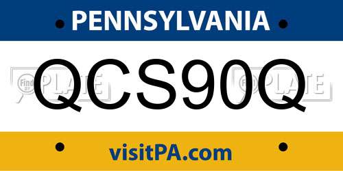 QCS90Q Pennsylvania License Plate