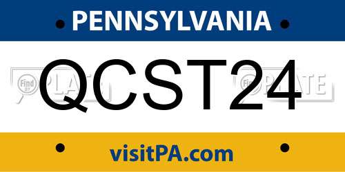 QCST24 Pennsylvania License Plate