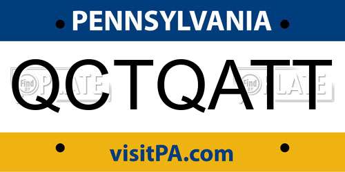 QCTQATT Pennsylvania License Plate