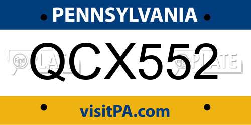 QCX552 Pennsylvania License Plate