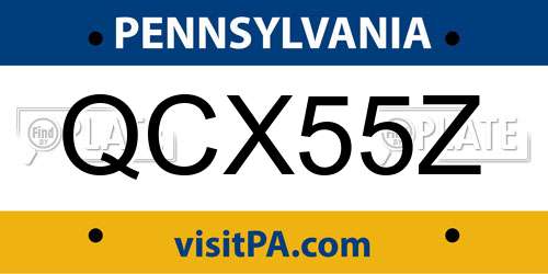 QCX55Z Pennsylvania License Plate