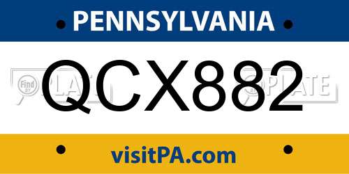 QCX882 Pennsylvania License Plate