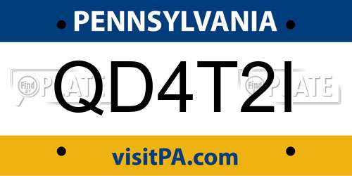 QD4T2I Pennsylvania License Plate