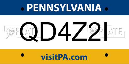 QD4Z2I Pennsylvania License Plate