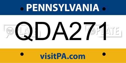 QDA271 Pennsylvania License Plate
