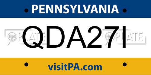 QDA27I Pennsylvania License Plate