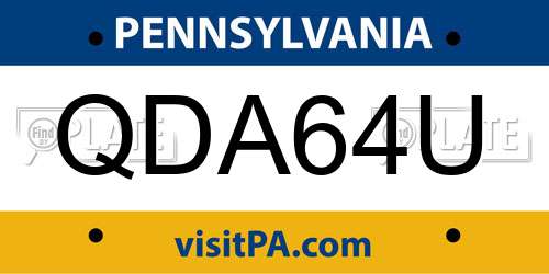 QDA64U Pennsylvania License Plate