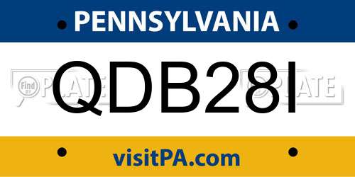 QDB28I Pennsylvania License Plate