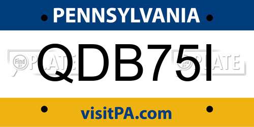 QDB75I Pennsylvania License Plate