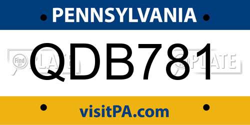QDB781 Pennsylvania License Plate