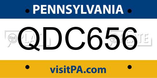 QDC656 Pennsylvania License Plate