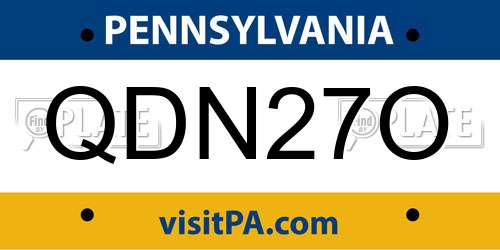 QDN27O Pennsylvania License Plate