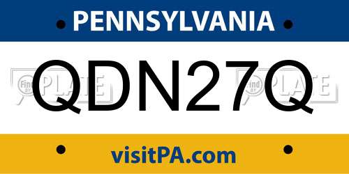 QDN27Q Pennsylvania License Plate