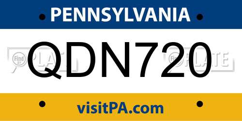 QDN720 Pennsylvania License Plate
