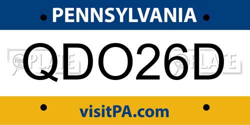 QDO26D Pennsylvania License Plate