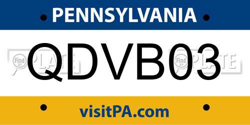 QDVB03 Pennsylvania License Plate
