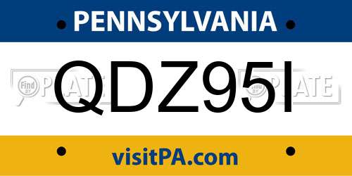 QDZ95I Pennsylvania License Plate