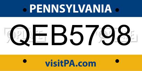 QEB5798 Pennsylvania License Plate