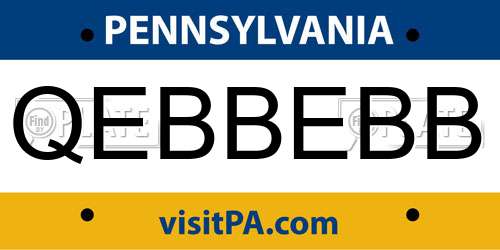 QEBBEBB Pennsylvania License Plate