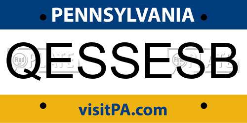 QESSESB Pennsylvania License Plate