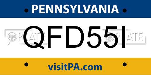 QFD55I Pennsylvania License Plate