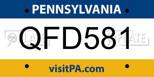 QFD581 Pennsylvania License Plate