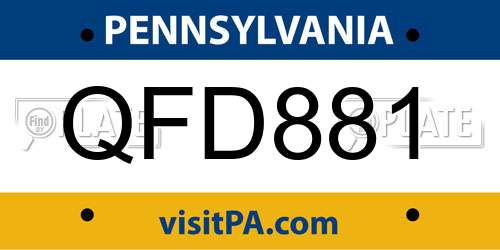 QFD881 Pennsylvania License Plate