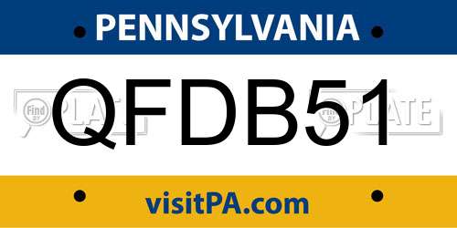 QFDB51 Pennsylvania License Plate