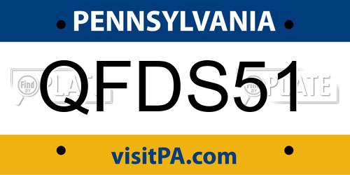 QFDS51 Pennsylvania License Plate