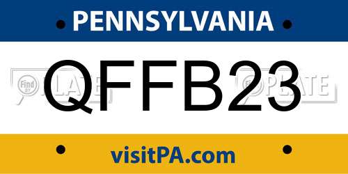 QFFB23 Pennsylvania License Plate