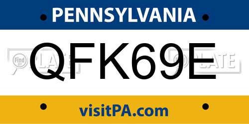 QFK69E Pennsylvania License Plate