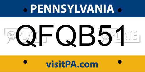 QFQB51 Pennsylvania License Plate