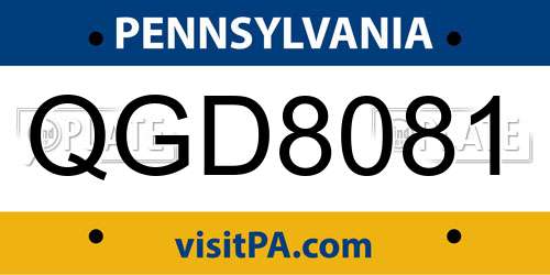 QGD8081 Pennsylvania License Plate