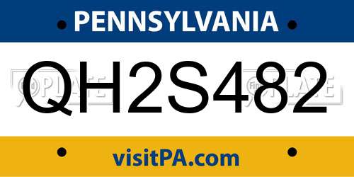 QH2S482 Pennsylvania License Plate
